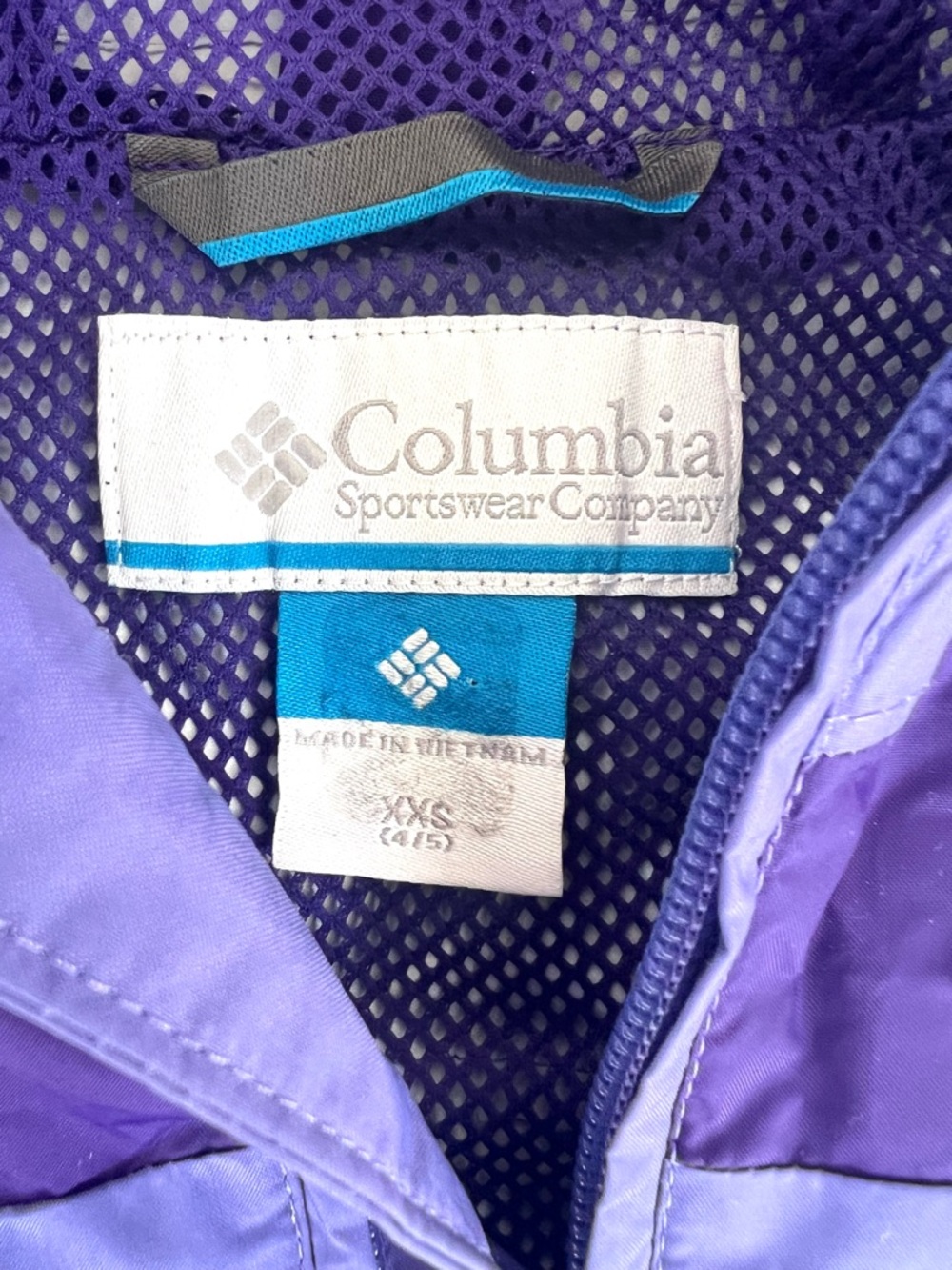 Columbia Girls' Lavender and Deep Purple Hooded Rain Jacket 4/5 Gorpcore - Picture 3 of 5